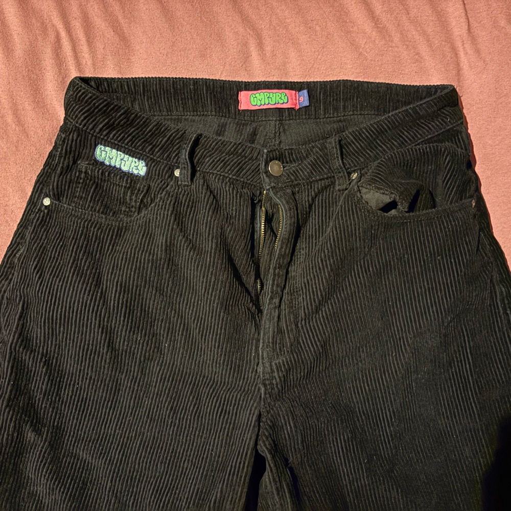 Empyre Black and Green Corduroy Pants Casual Style